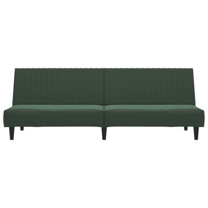 vidaXL 2-Seater Sofa Bed Dark Green Velvet-4