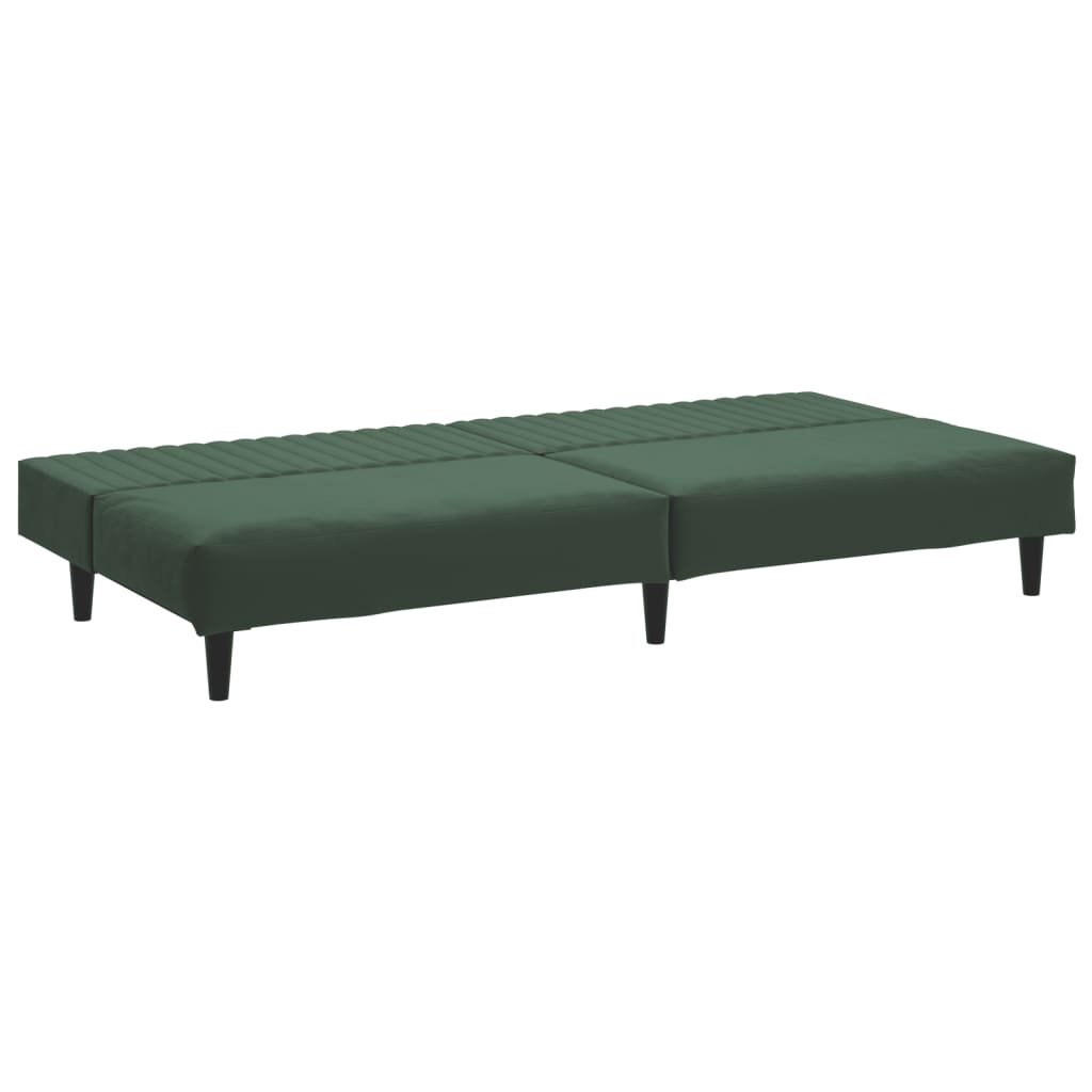 vidaXL 2-Seater Sofa Bed Dark Green Velvet-5