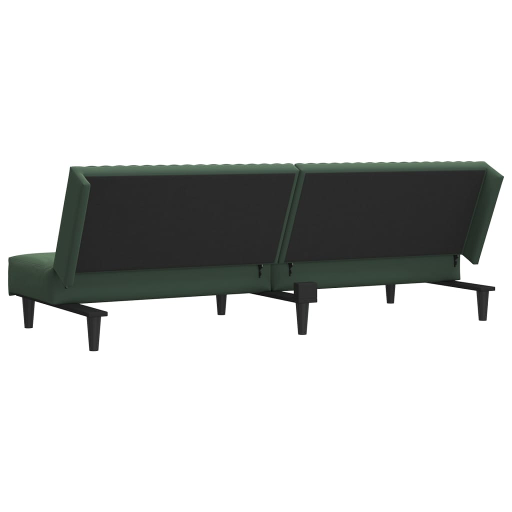 vidaXL 2-Seater Sofa Bed Dark Green Velvet-7