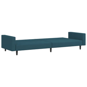 vidaXL 2-Seater Sofa Bed Blue Velvet-5