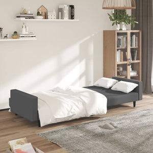 vidaXL 2-Seater Sofa Bed Dark Gray Velvet-1