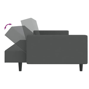 vidaXL 2-Seater Sofa Bed Dark Gray Velvet-5