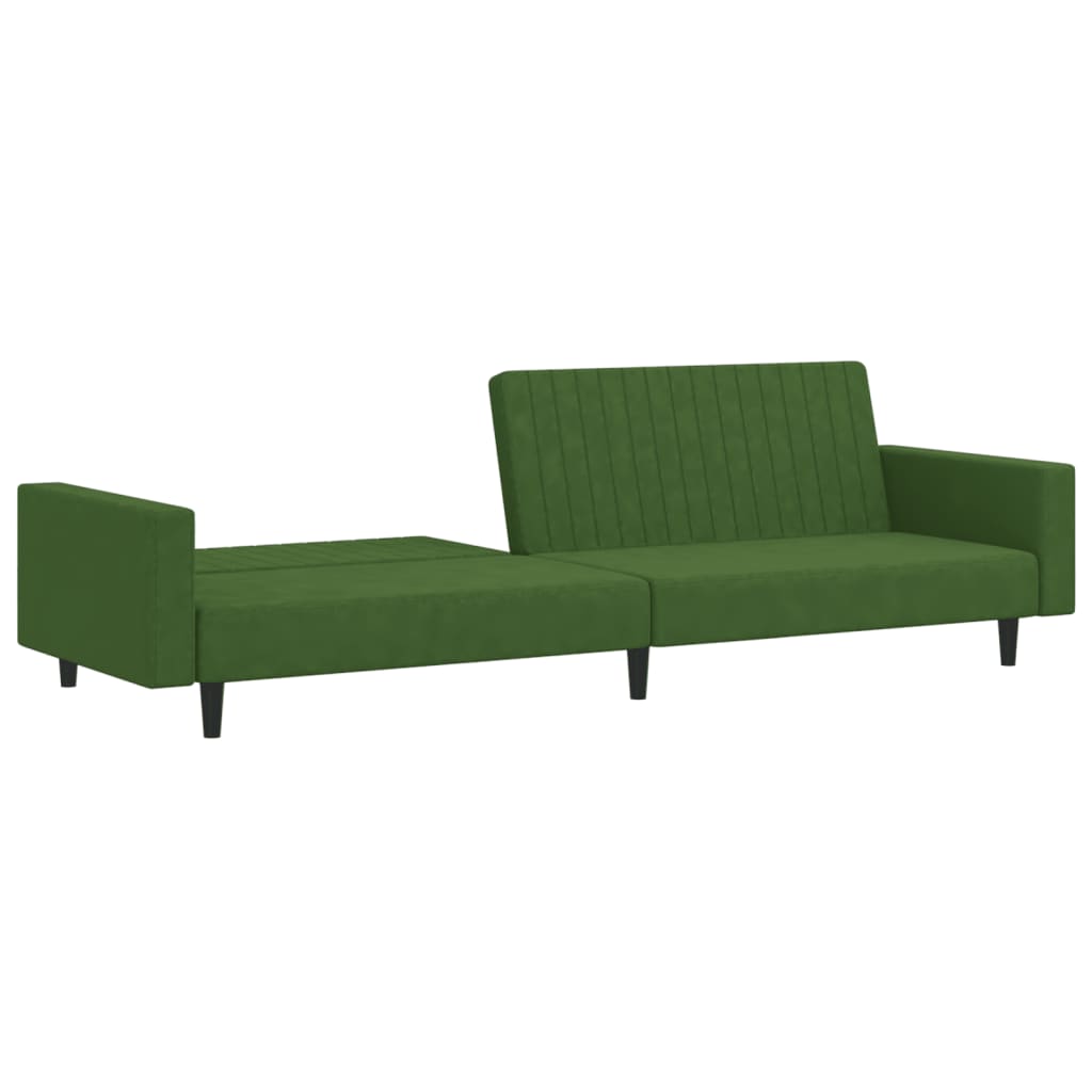 vidaXL 2-Seater Sofa Bed Dark Green Velvet-3