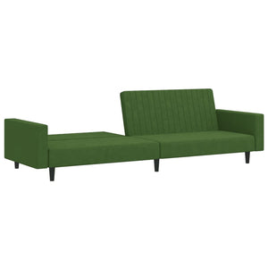 vidaXL 2-Seater Sofa Bed Dark Green Velvet-3