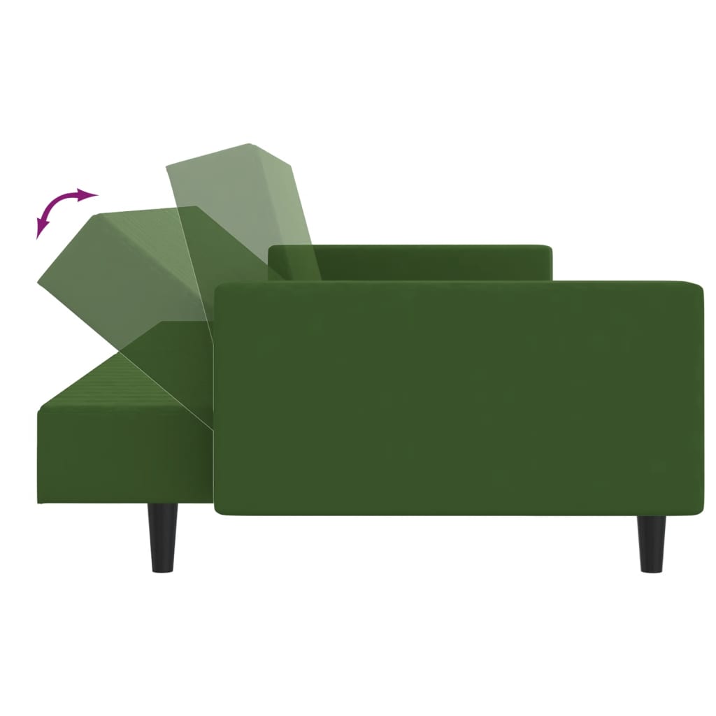 vidaXL 2-Seater Sofa Bed Dark Green Velvet-6