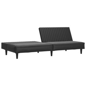 vidaXL 2-Seater Sofa Bed Black Faux Leather-2