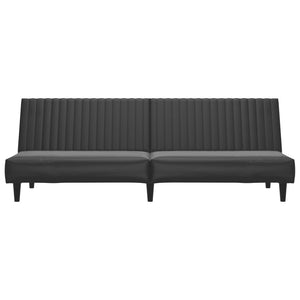 vidaXL 2-Seater Sofa Bed Black Faux Leather-3