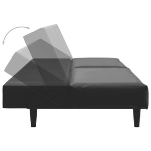 vidaXL 2-Seater Sofa Bed Black Faux Leather-5