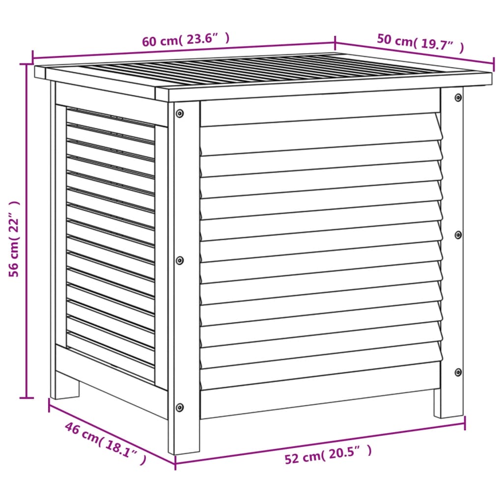 vidaXL Garden Storage Box with Louver Outdoor Furniture Solid Wood Acacia-20