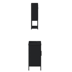 vidaXL 2 Piece Bathroom Furniture Set Black Engineered Wood-6