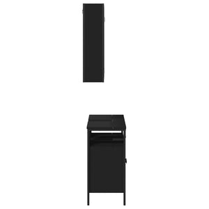 vidaXL 2 Piece Bathroom Furniture Set Black Engineered Wood-6