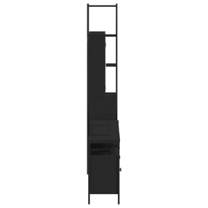 vidaXL 4 Piece Bathroom Cabinet Set Black Engineered Wood-6