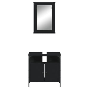 vidaXL 2 Piece Bathroom Furniture Set Black Engineered Wood-5