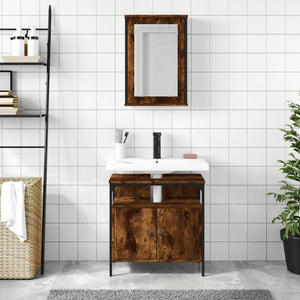 vidaXL 2 Piece Bathroom Furniture Set Black Engineered Wood-10