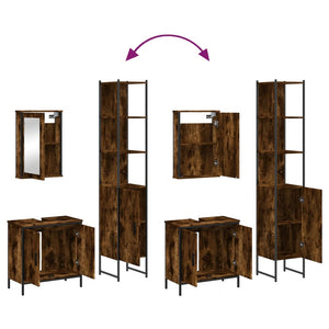 vidaXL 3 Piece Bathroom Furniture Set Black Engineered Wood-15