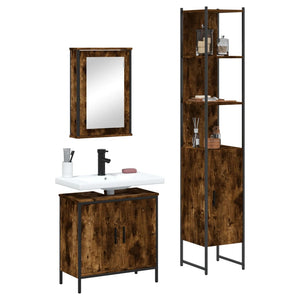 vidaXL 3 Piece Bathroom Furniture Set Black Engineered Wood-9