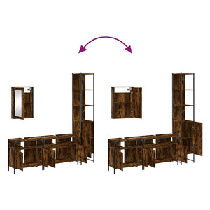 vidaXL 4 Piece Bathroom Furniture Set Black Engineered Wood-15