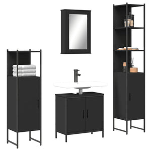 vidaXL Bathroom Furniture Set Restroom Storage Cabinet 4 Piece Engineered Wood-1