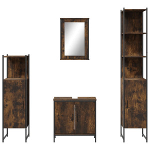 vidaXL Bathroom Furniture Set Restroom Storage Cabinet 4 Piece Engineered Wood-14