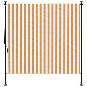 vidaXL Outdoor Roller Blind Orange and White 78.7"x106.3" Fabric&Steel-1