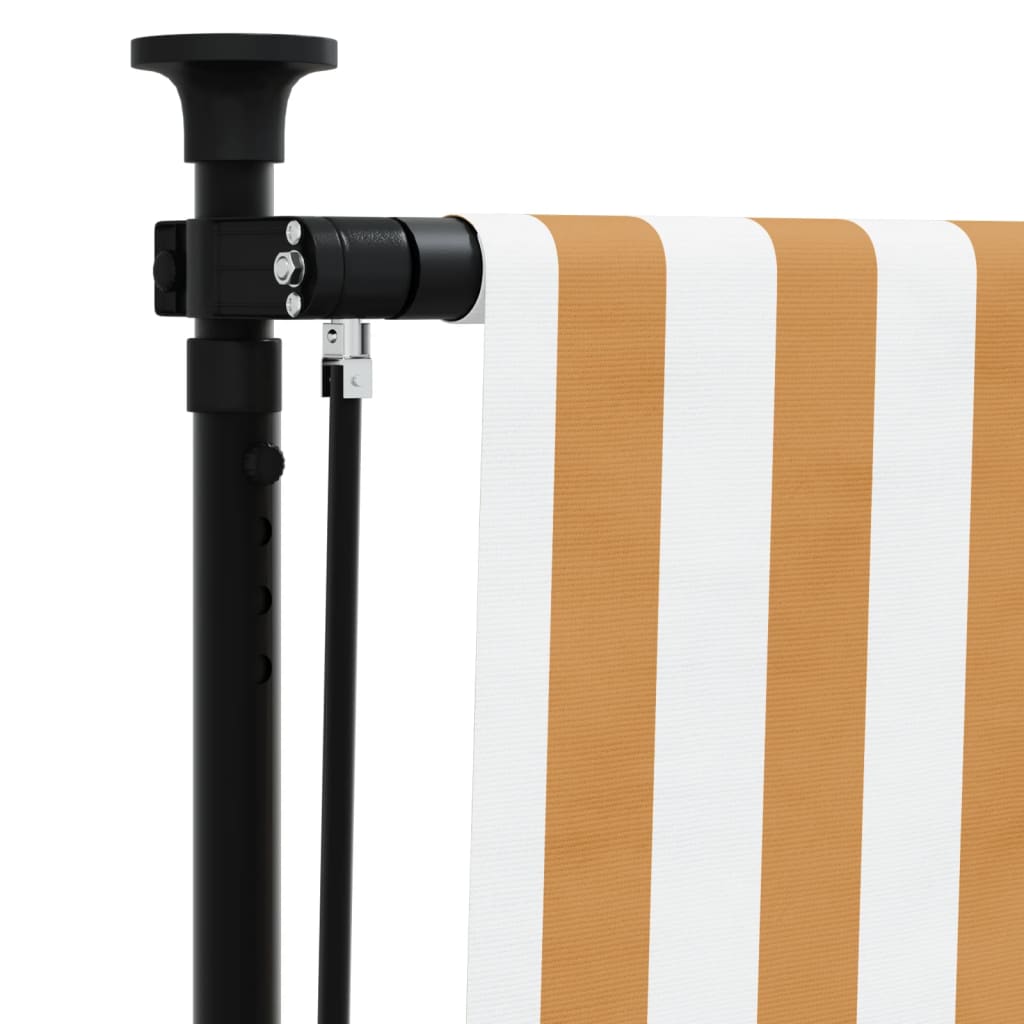 vidaXL Outdoor Roller Blind Orange and White 78.7"x106.3" Fabric&Steel-5