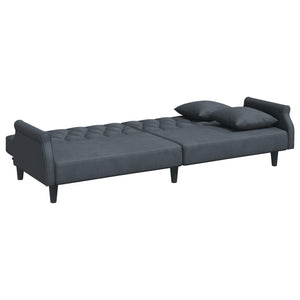 vidaXL 2-Seater Sofa Bed with Pillows and Footstool Accent  Furniture Velvet-4