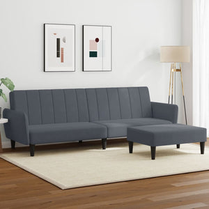 vidaXL 2-Seater Sofa Bed with Footstool Couch Living Room Furniture Velvet-23