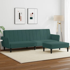 vidaXL 2-Seater Sofa Bed with Footstool Couch Living Room Furniture Velvet-20