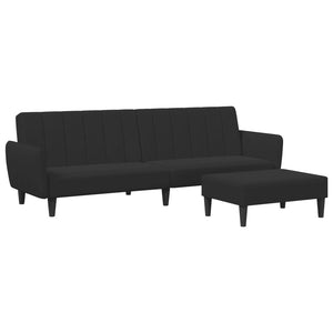 vidaXL 2-Seater Sofa Bed with Footstool Couch Living Room Furniture Velvet-0