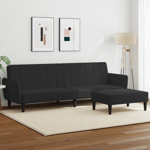 vidaXL 2-Seater Sofa Bed with Footstool Couch Living Room Furniture Velvet-3