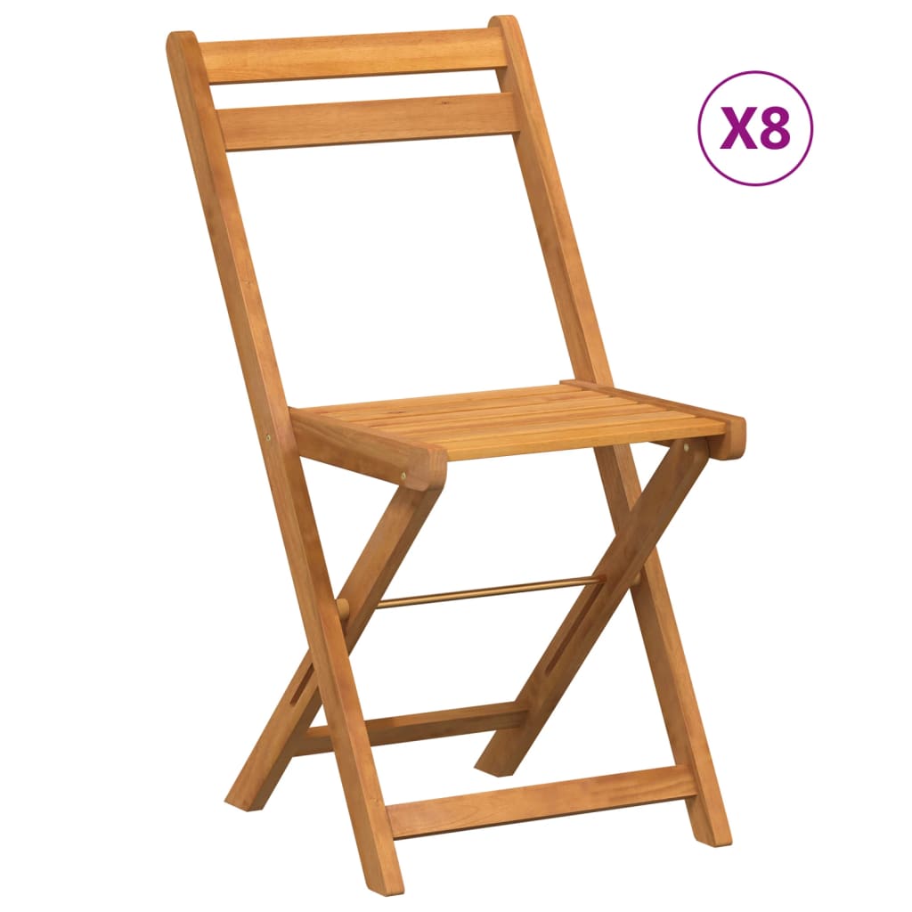 vidaXL Folding Bistro Chairs Outdoor Patio Dining Furniture Solid Wood Acacia-9