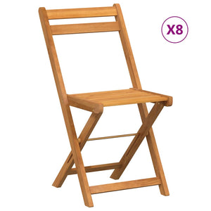 vidaXL Folding Bistro Chairs Outdoor Patio Dining Furniture Solid Wood Acacia-9