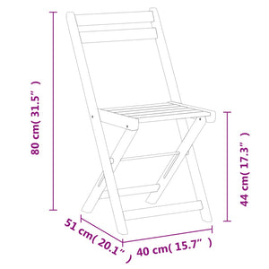 vidaXL Folding Bistro Chairs Outdoor Patio Dining Furniture Solid Wood Acacia-22