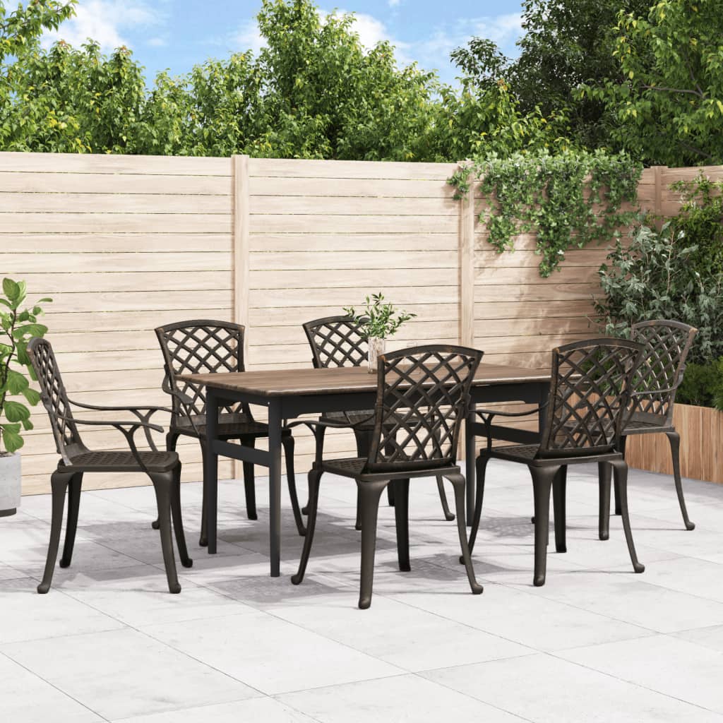 vidaXL Patio Chairs Outdoor Garden Dining Seat Furniture 6 Pcs Cast Aluminum-1