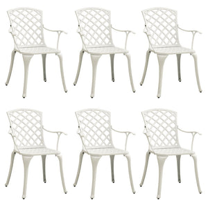 vidaXL Patio Chairs Outdoor Garden Dining Seat Furniture 6 Pcs Cast Aluminum-10