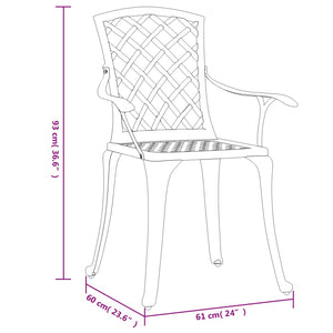 vidaXL Patio Chairs Outdoor Garden Dining Seat Furniture 6 Pcs Cast Aluminum-9