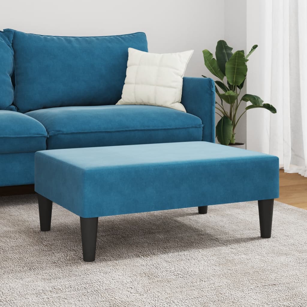 vidaXL Footstool Blue 30.3"x21.7"x12.2" Velvet-8