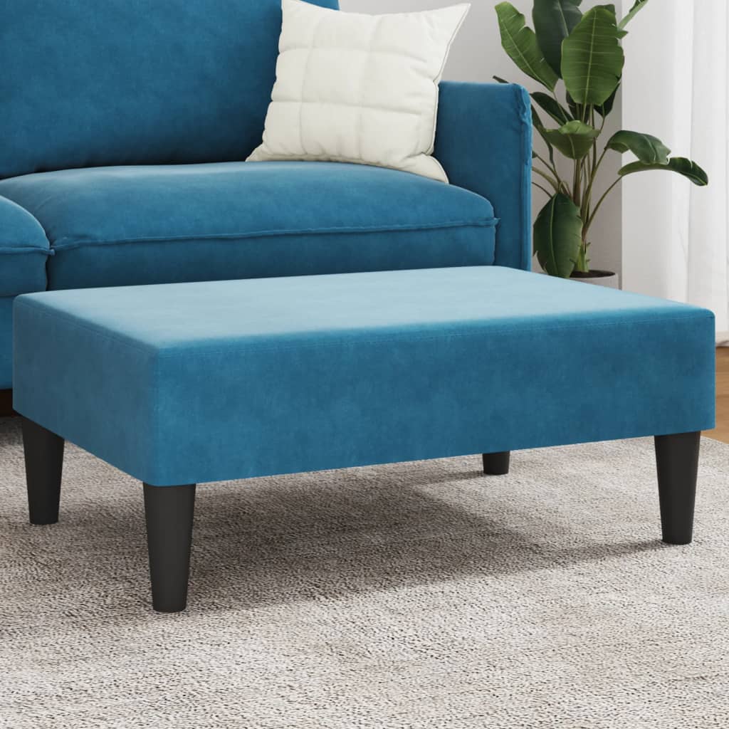 vidaXL Footstool Blue 30.3"x21.7"x12.2" Velvet-5