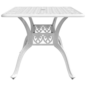 vidaXL Patio Table White 59.1"x35.4"x28.3" Cast Aluminum-5