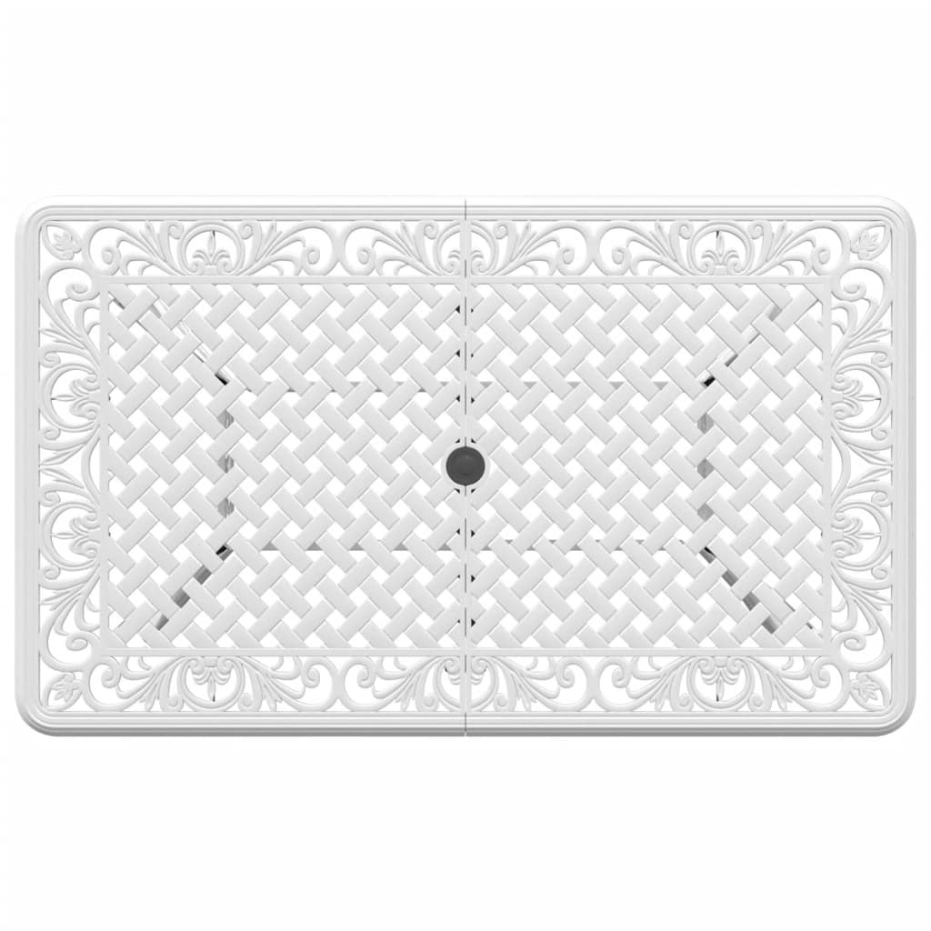 vidaXL Patio Table White 59.1"x35.4"x28.3" Cast Aluminum-7