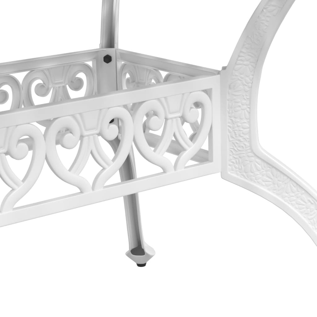vidaXL Patio Table White 59.1"x35.4"x28.3" Cast Aluminum-8