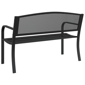 vidaXL Patio Bench 46.9" Black Steel-5