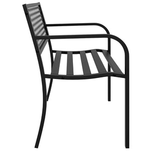 vidaXL Patio Bench 46.9" Black Steel-1