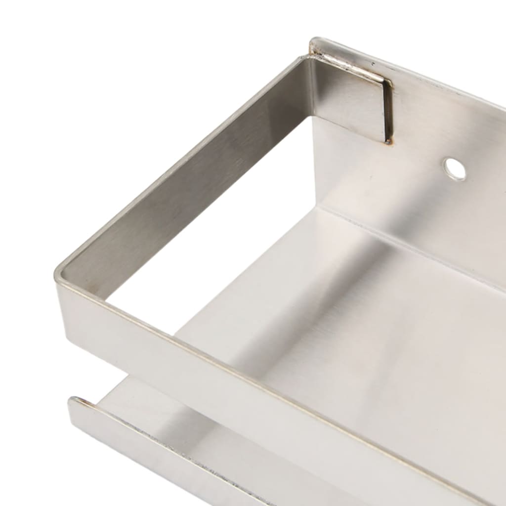 vidaXL Shower Shelf 9.1"x2.6"x2.4" Brushed 304 Stainless Steel-11