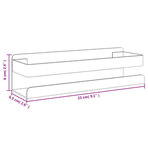 vidaXL Shower Shelf 9.1"x2.6"x2.4" Brushed 304 Stainless Steel-4