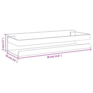 vidaXL Shower Shelf Matt Black 9.1"x2.6"x2.4" Brushed 304 Stainless Steel-0