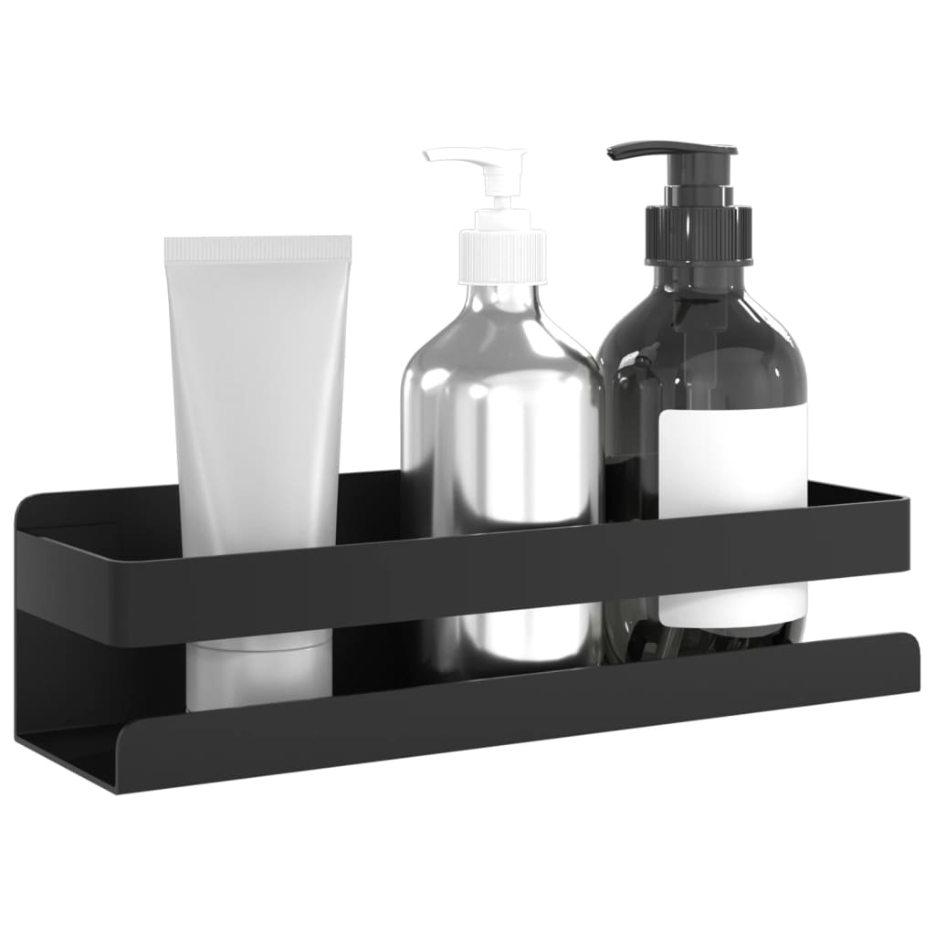 vidaXL Shower Shelf Matt Black 9.1"x2.6"x2.4" Brushed 304 Stainless Steel-9