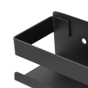 vidaXL Shower Shelf Matt Black 9.1"x2.6"x2.4" Brushed 304 Stainless Steel-13