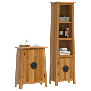 vidaXL 2 Piece Bathroom Furniture Set Solid Wood Pine-1