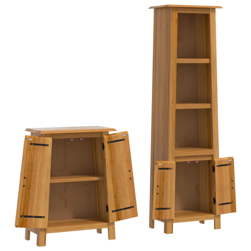 vidaXL 2 Piece Bathroom Furniture Set Solid Wood Pine-2